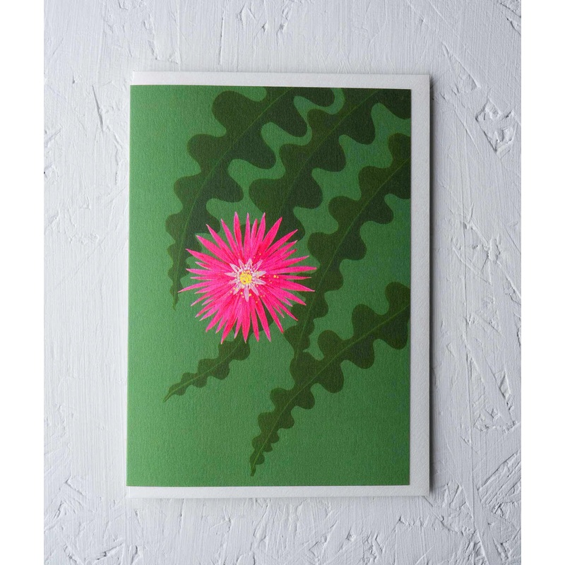 Greeting Card – Fishbone Cactus by Stengun Drawings