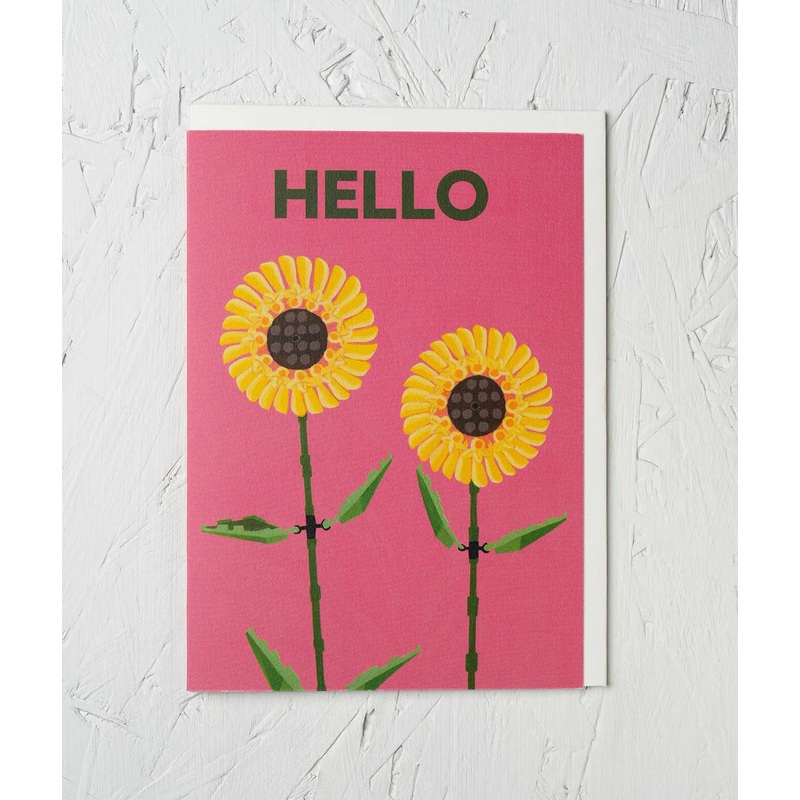 Greeting Card – Hello Sunflowers’ by Stengun Drawings