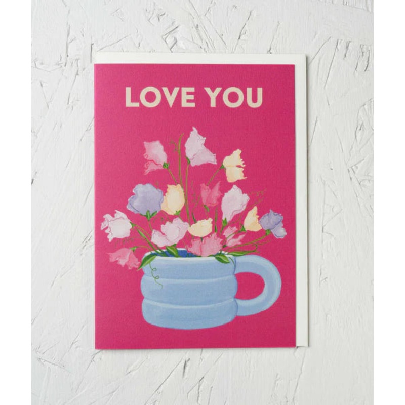 Greeting Card – Love You Sweet Pea by Stengun Drawings