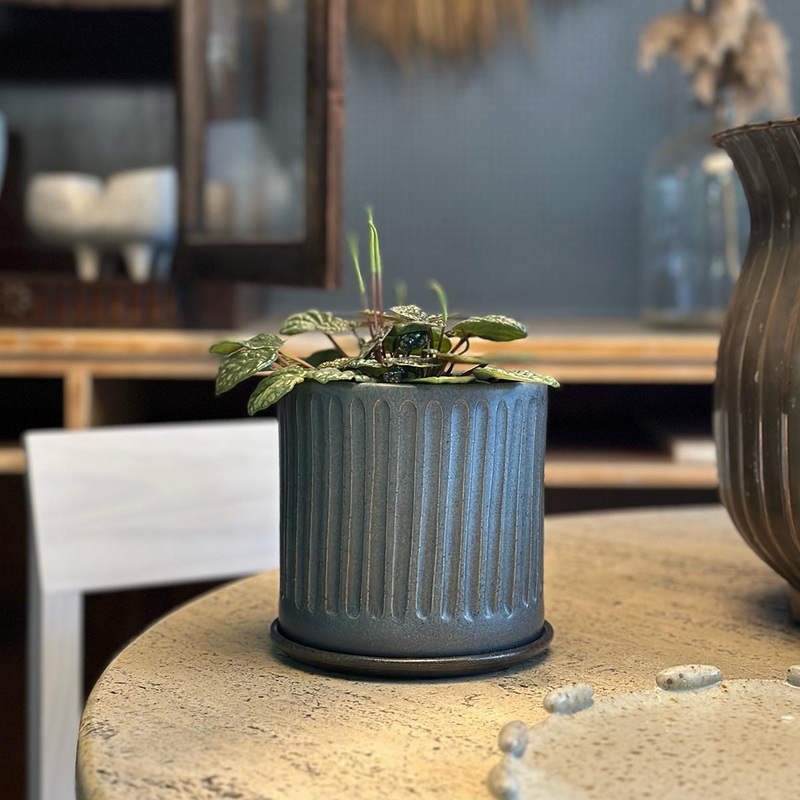 Lapis Lazuli Fluted Planter by Arcadia Scott