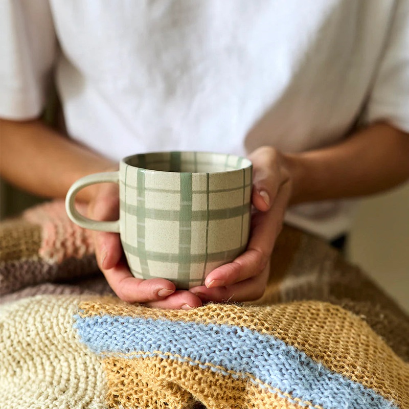 Duck Egg Check Mug / Cat’s Pyjamas by Robert Gordon