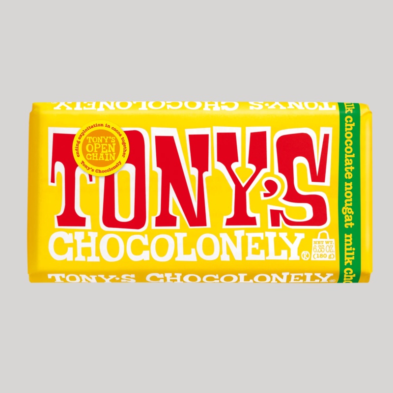 Milk Nougat Chocolate Bar 180g By Tony’s Chocolonely