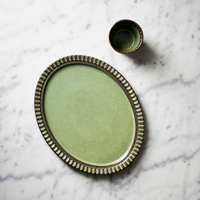 Oval Platter in Adelaide Green by Robert Gordon