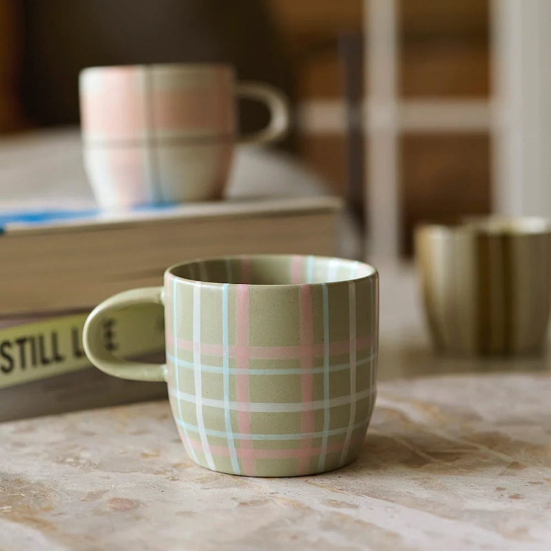 Sage & Blush Check Mug / Cat’s Pyjamas by Robert Gordon