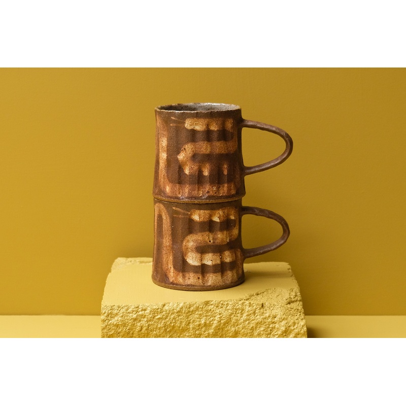 Burnt Earth Snake Mug by Peta Armstrong