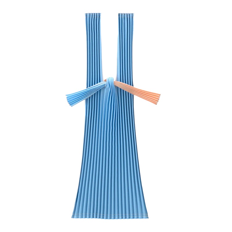Pleco Pleated Tote Bag in Pink Beige/Sky Blue