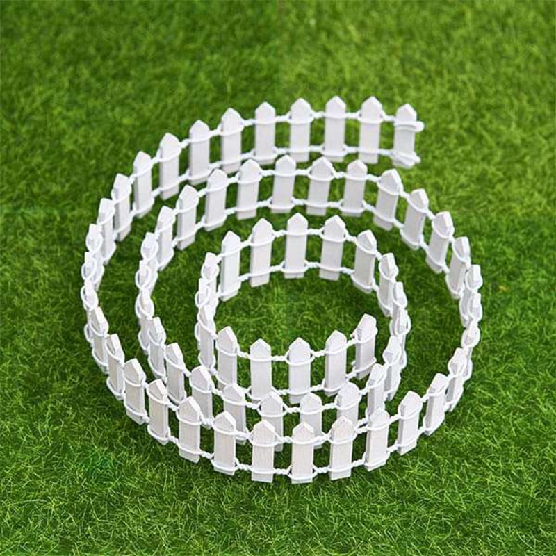 Wooden fence miniature garden toy (White, Big) – 1 Piece