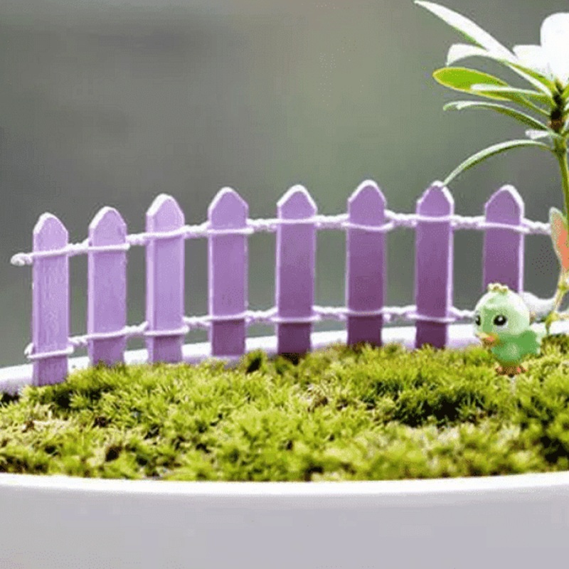 Wooden fence miniature garden toys (Lavender) – 4 Pieces