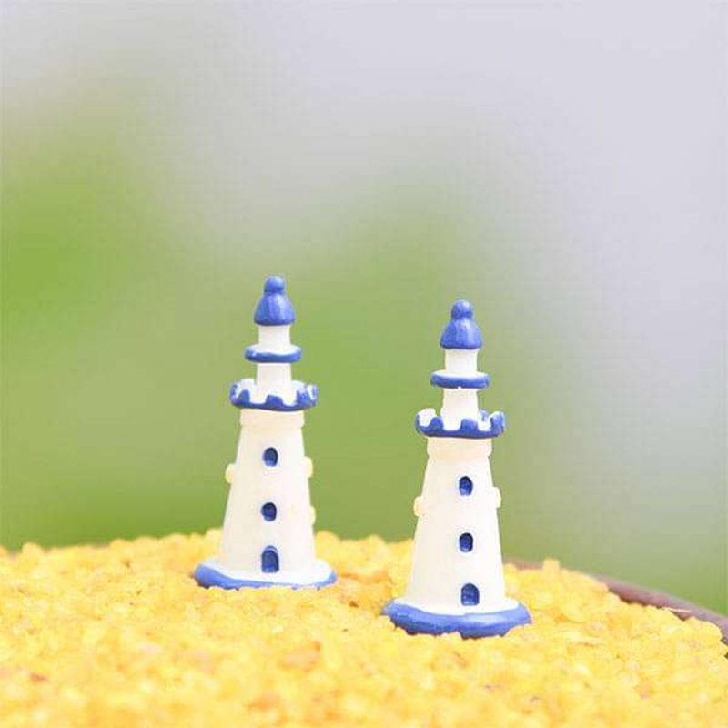 Light house plastic miniature garden toy – 1 Piece
