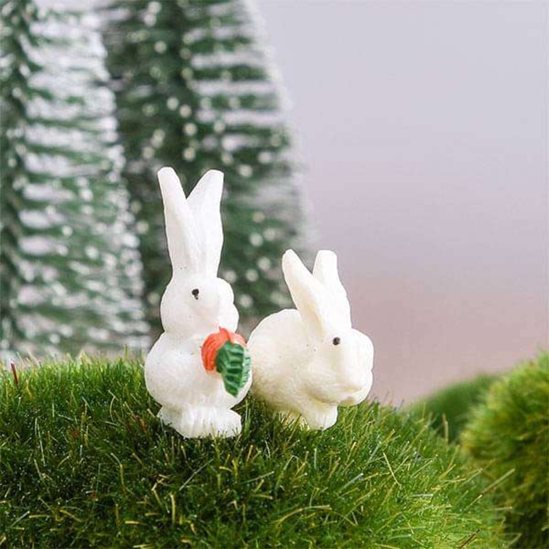 Pin rabbit plastic miniature garden toys – 1 Pair