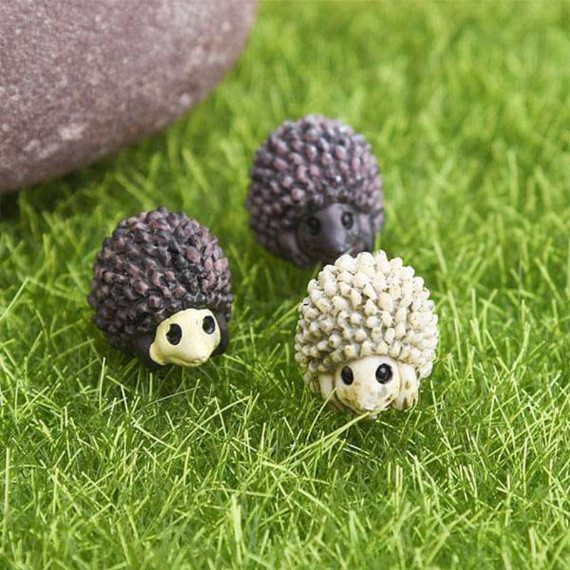 Porcupines plastic miniature garden toys – 3 Pieces