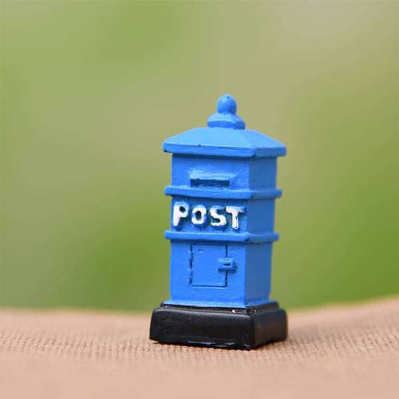 Post office plastic miniature garden toy (Blue) – 1 Piece