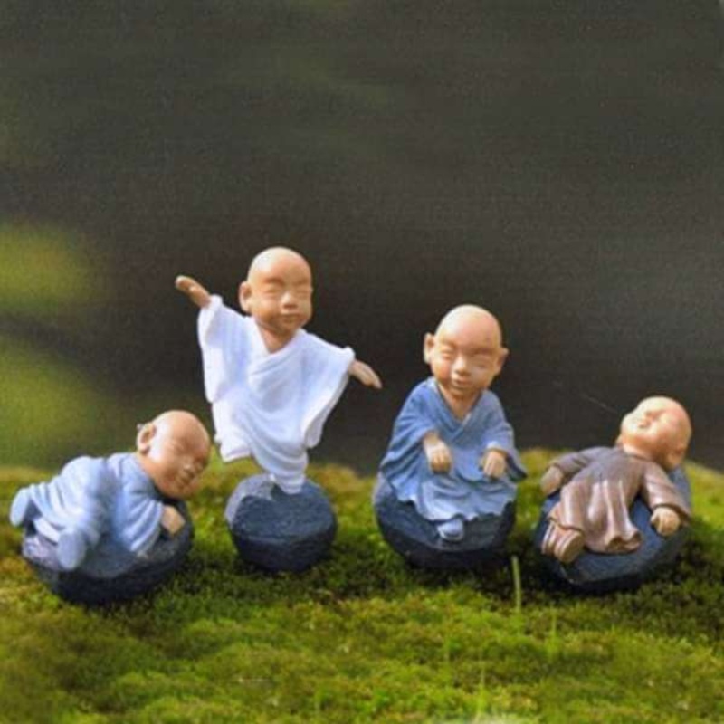 Shaolin Monks plastic miniature garden toys – 4 Pieces