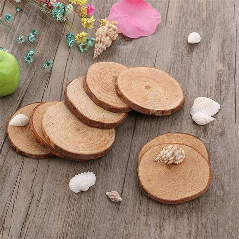 Tree trunk slices wooden miniature garden toys – 3 Pieces