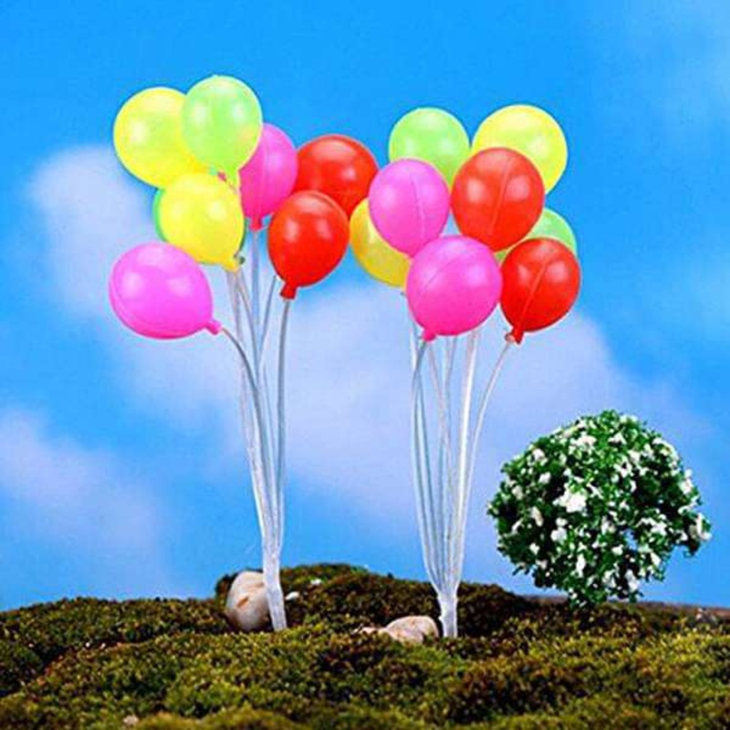 Balloon plastic miniature garden toys (Round) – 1 Bunch