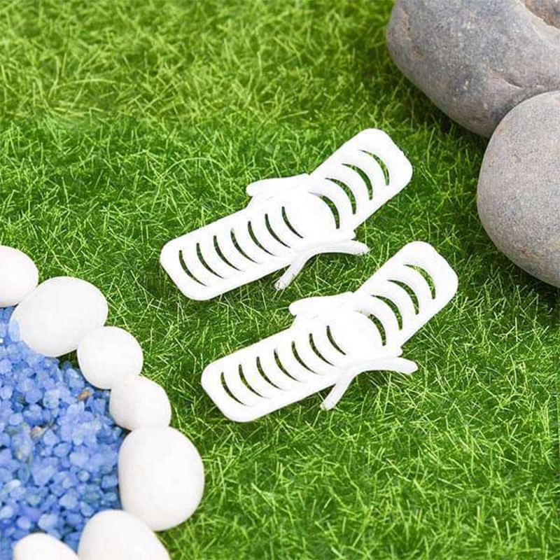 Beach relaxing chairs plastic miniature garden toys – 2 Pieces