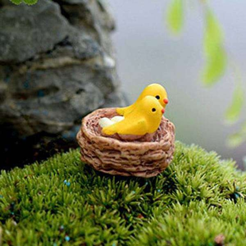 Bird nest plastic miniature garden toy – 1 Piece
