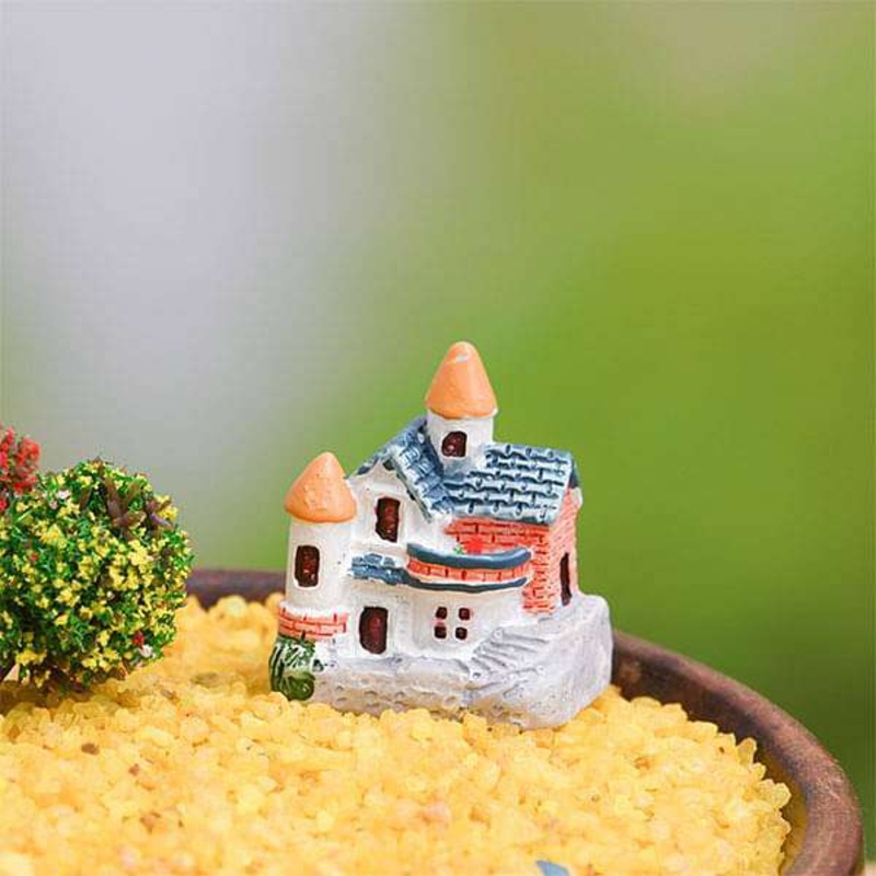 Brick villa plastic miniature garden toy (Blue) – 1 Piece