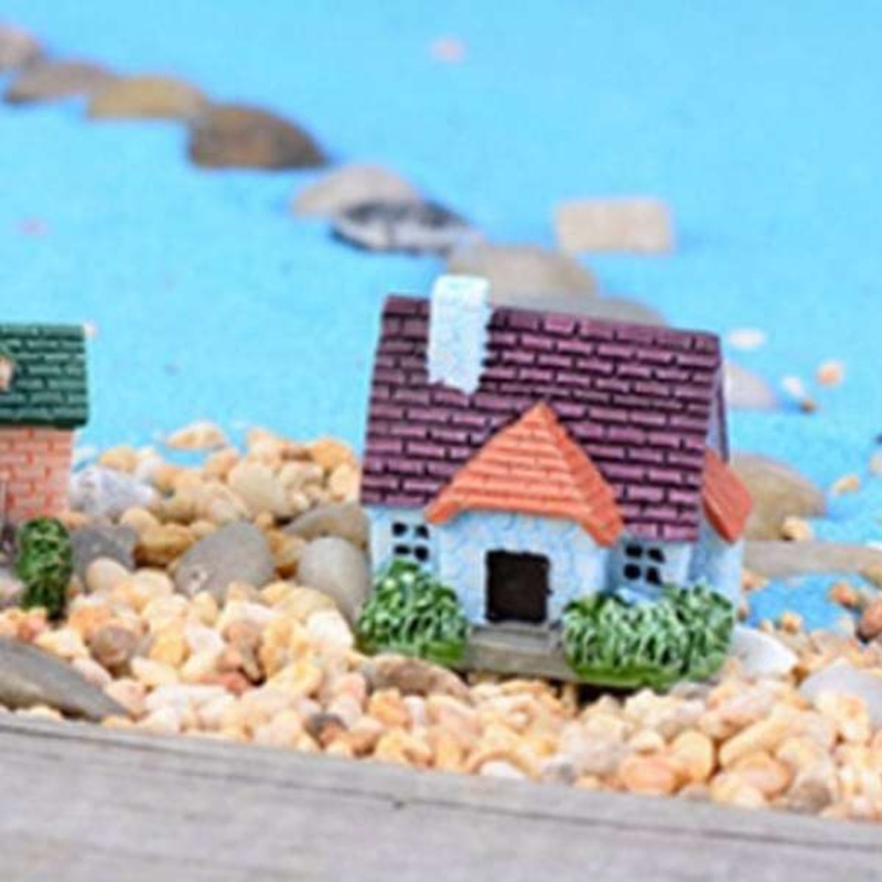 Brick villa plastic miniature garden toy (Violet) – 1 Piece