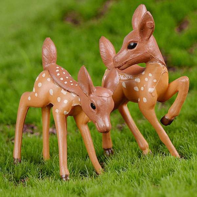 Deer plastic miniature garden toys – 1 pair