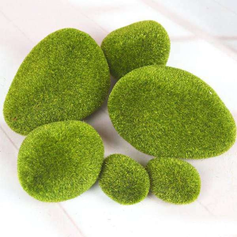 Moss stones plastic miniature garden toys – 4 Pieces