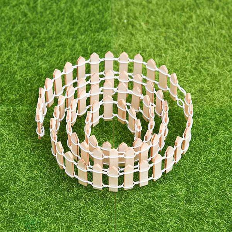 Wooden fence miniature garden toy (Ivory, Big) – 1 Piece