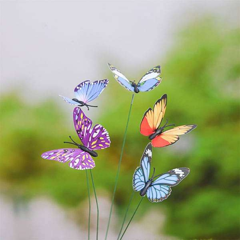Butterflies plastic miniature garden toys – 5 Pieces