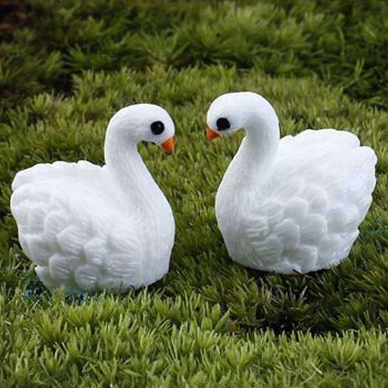 Cute ducks plastic miniature garden toys – 1 pair