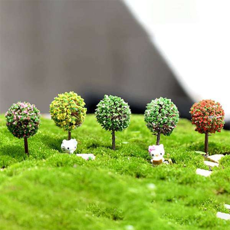 Trees plastic miniature garden toys (Random Color) – 5 Pieces