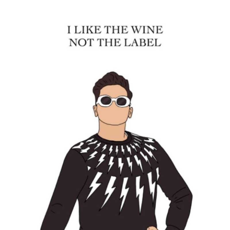 David Rose Wine Not Label Card