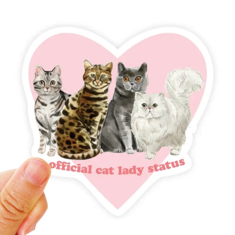 Official Cat Lady Status Sticker