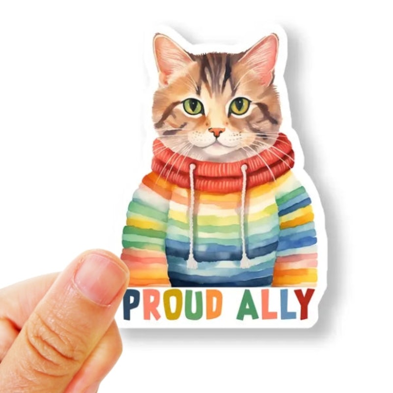 Proud Ally Cat Sticker