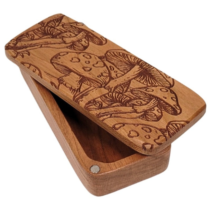Wooden Stash Box – Mushrooms
