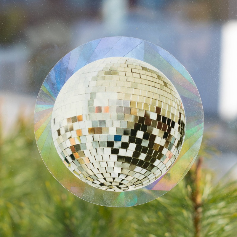 Disco Ball Sun Catcher Window Decal, 5×5 in.
