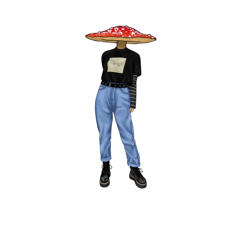 Mushroom person jeans