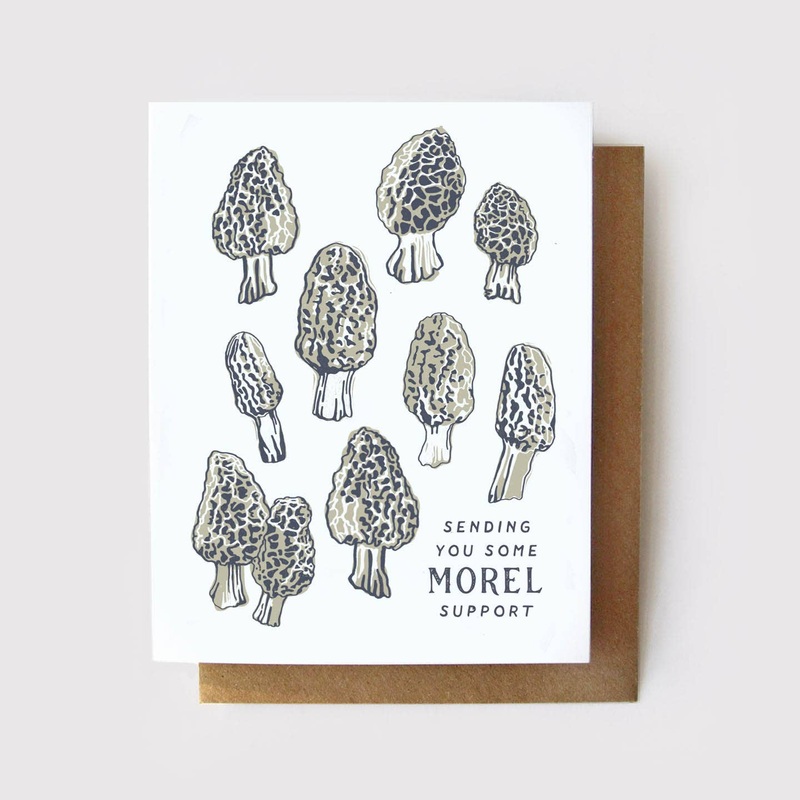Morel Support – Mushroom Encouragement Card: Clear Sleeve