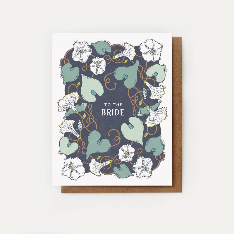 To the Bride Card – Morning Glory Bridal Card: Clear Sleeve