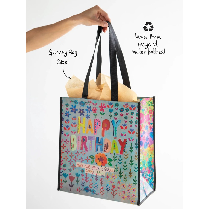 XL Happy Bag- Dusty Blue Happy Birthday