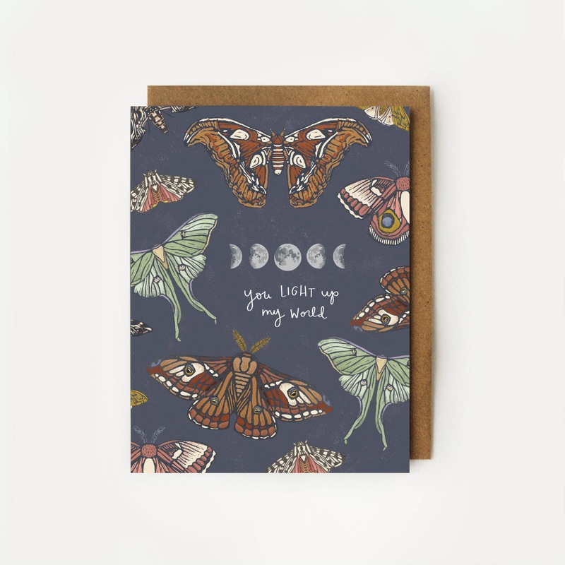 You Light Up My World – Moonlit Moths Card