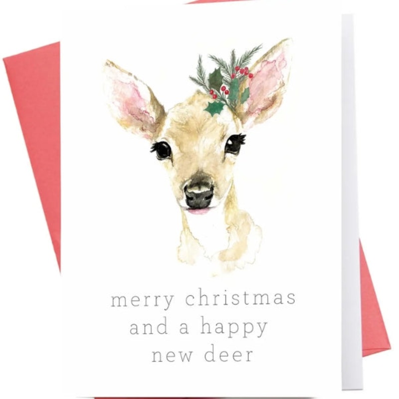Happy New Deer Holiday Card