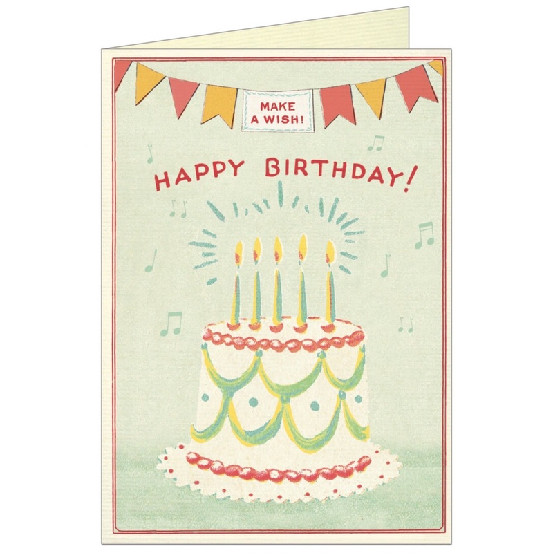 Happy Birthday Cake 3 Single Card/Envelope