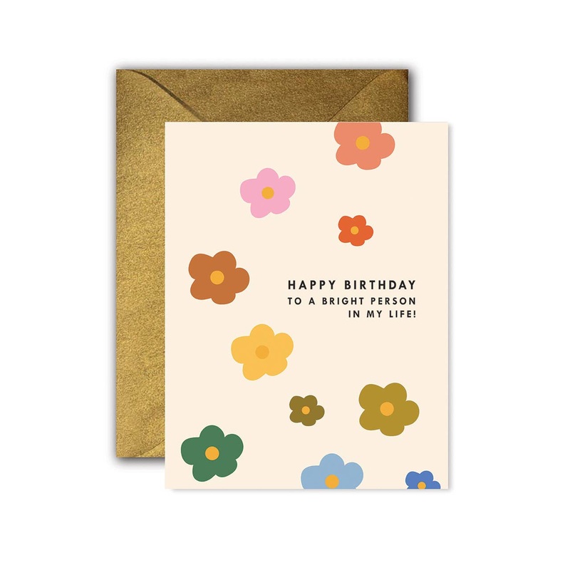 Mod Floral Bright Person Birthday Greeting Card