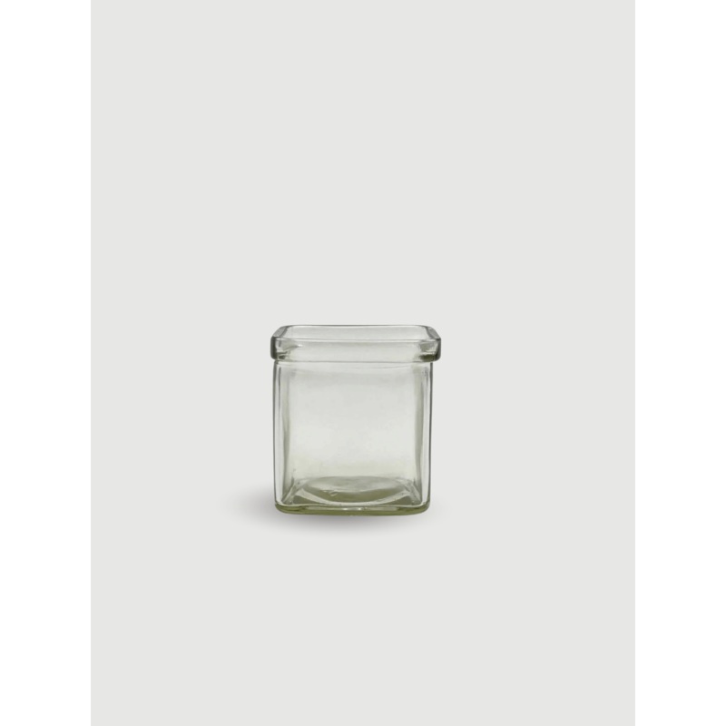 Clear Square Glass Vase, D8cm