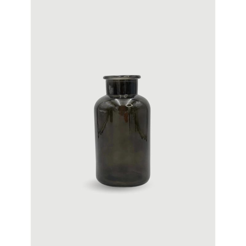 Black Milk Bottle Vase, Glass Vase – H20cm