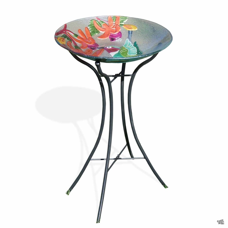 Metal Hourglass Birdbath Stand