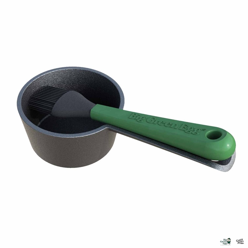 Big Green Egg Cast Iron Sauce Pot with Basting Brush