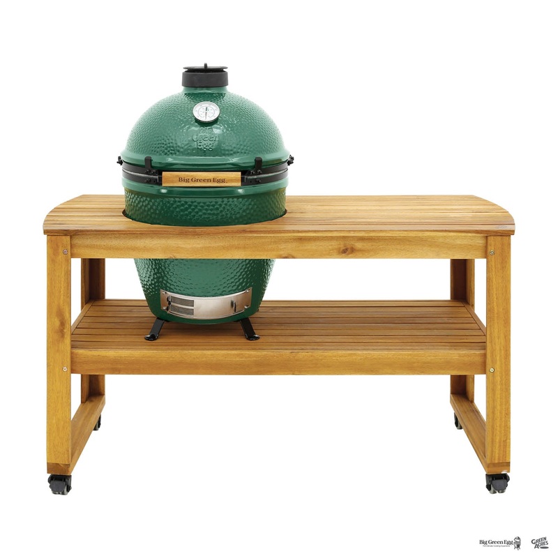 Big Green Egg Large Egg in Acacia Table