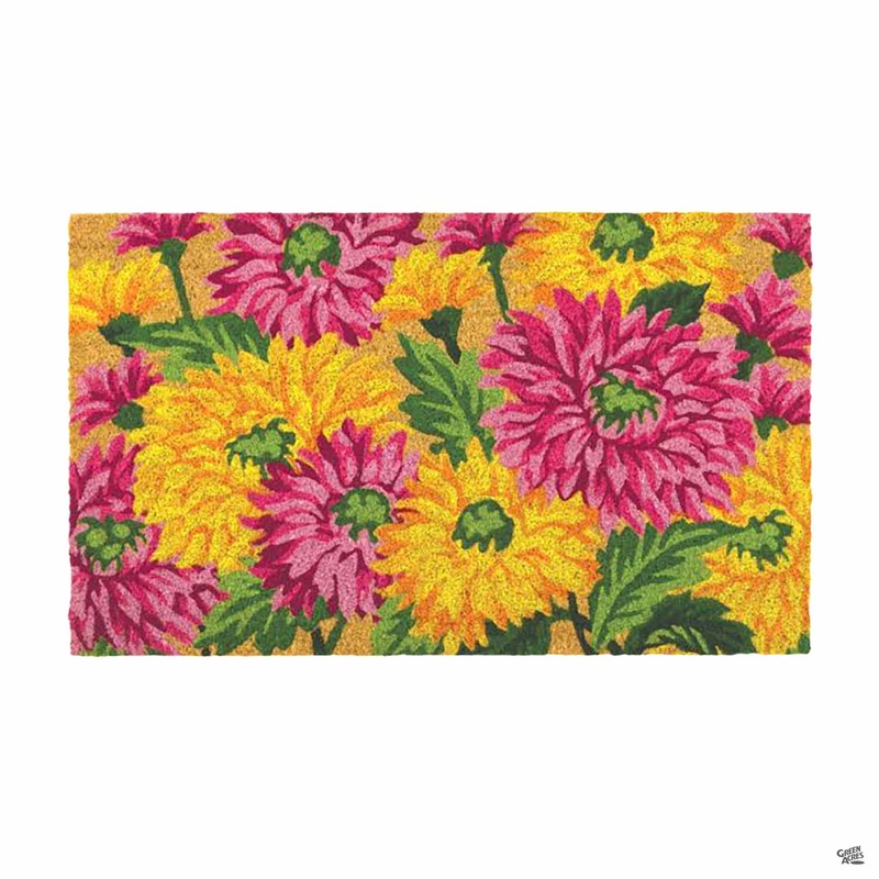 Dahlia Spring Coir Door Mat|30″ x 18″