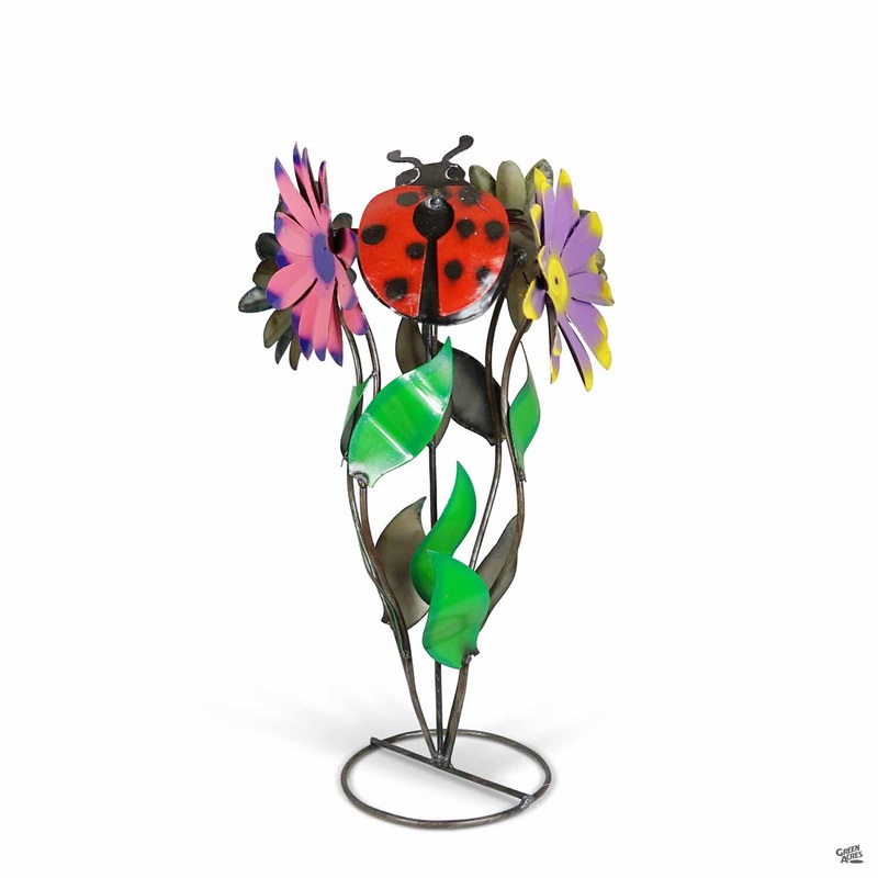 Large Flower Cluster Metal Yard Art