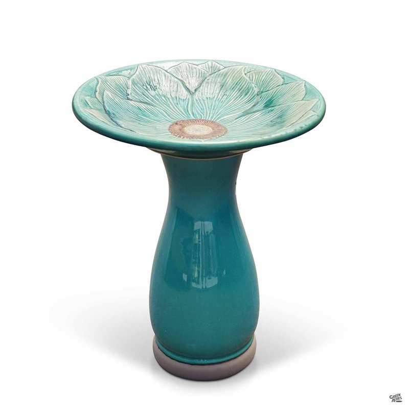 Teal Dogwood Birdbath|18″|18″ [v::tx]